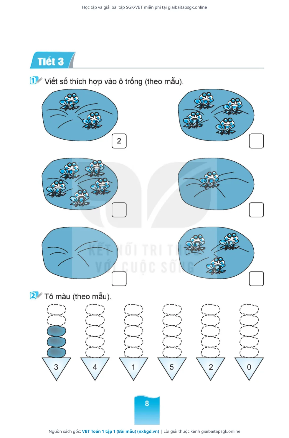 Trang 9 sách giáo khoa VBT Toán 1 tập 1 (Bài mẫu) thu nhỏ