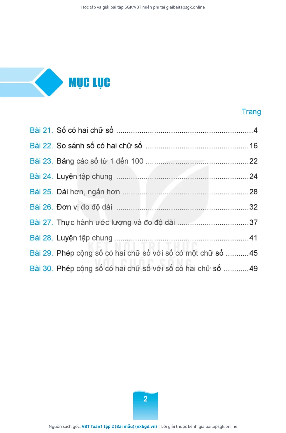 Trang 3 sách giáo khoa VBT Toán1 tập 2 (Bài mẫu) thu nhỏ
