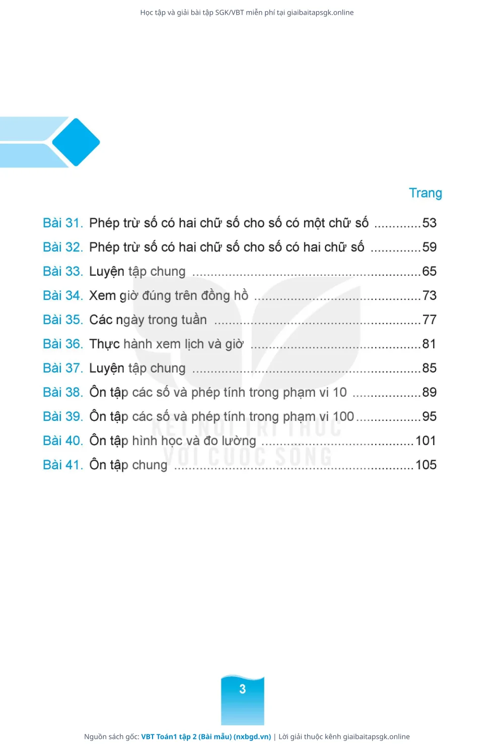 Trang 4 sách giáo khoa VBT Toán1 tập 2 (Bài mẫu) thu nhỏ
