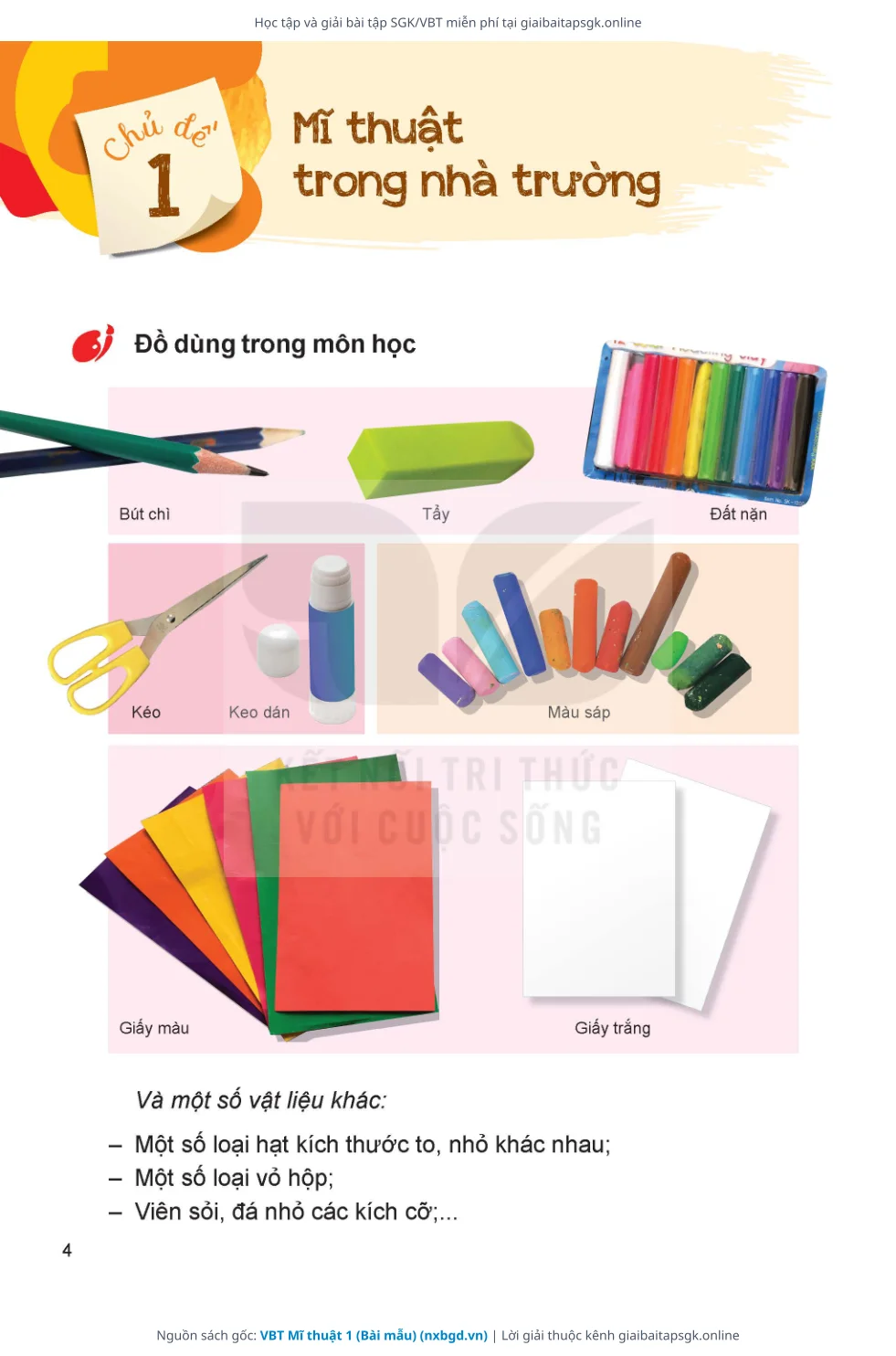 Trang 5 sách giáo khoa VBT Mĩ thuật 1 (Bài mẫu) thu nhỏ