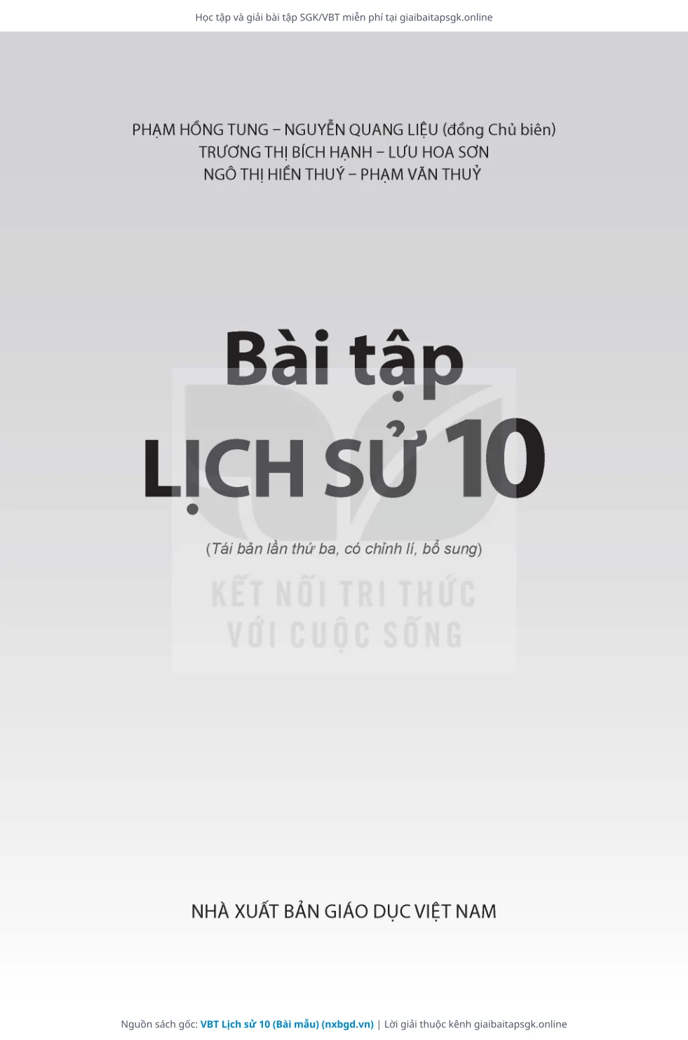 Trang 2 sách giáo khoa VBT Lịch sử 10 (Bài mẫu) thu nhỏ