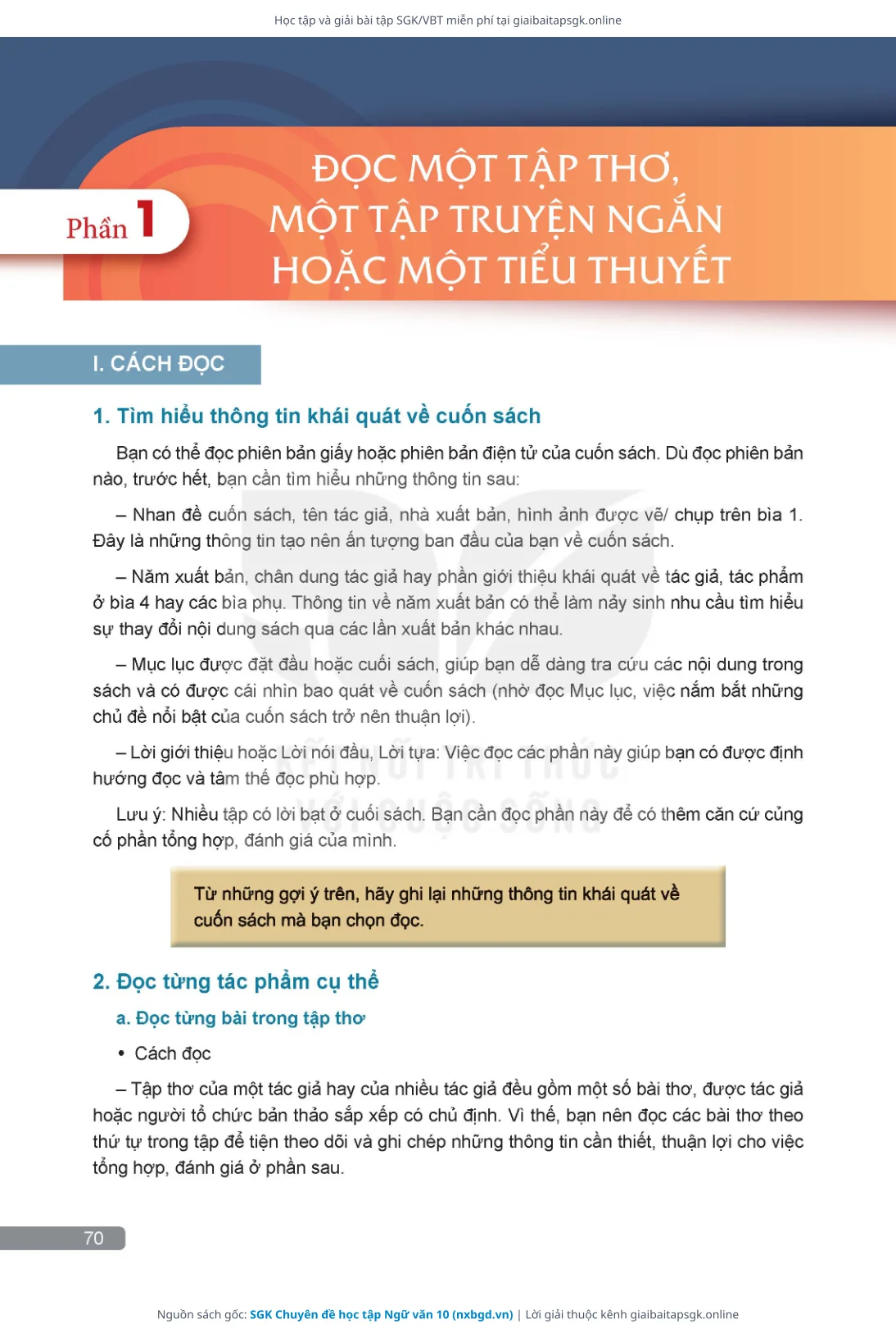 Trang 71 sách giáo khoa SGK Chuyên đề học tập Ngữ văn 10 thu nhỏ