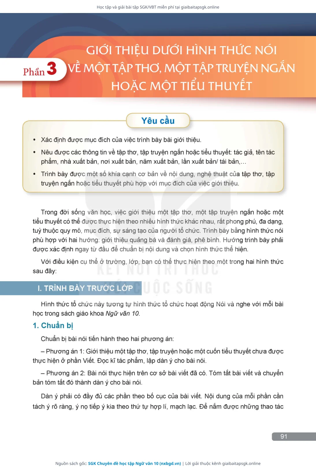 Trang 92 sách giáo khoa SGK Chuyên đề học tập Ngữ văn 10 thu nhỏ