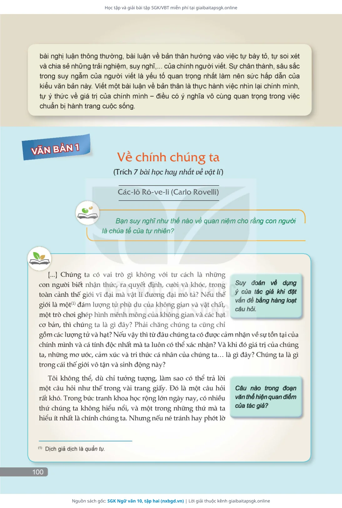 Trang 101 sách giáo khoa SGK Ngữ văn 10, tập hai thu nhỏ