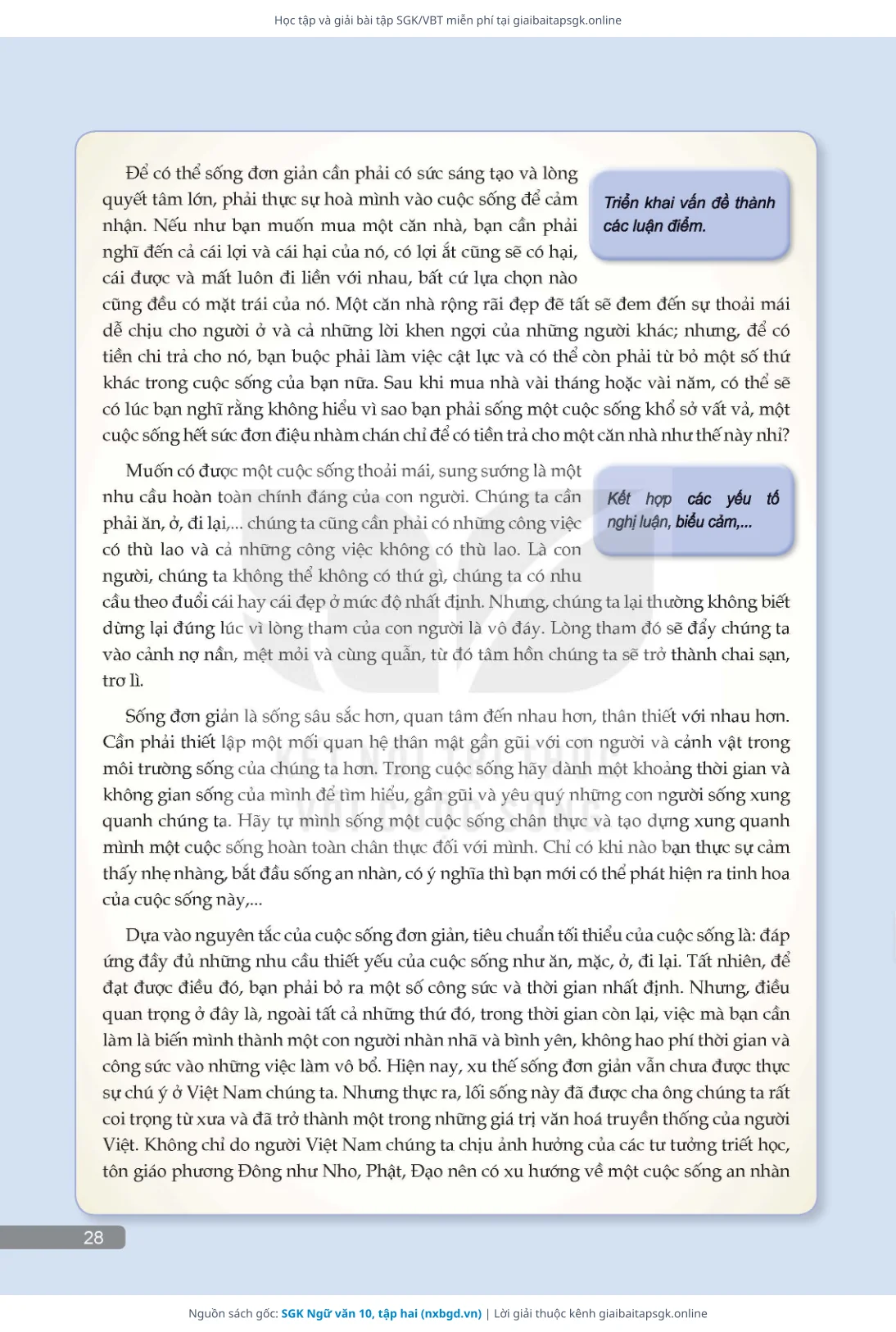 Trang 29 sách giáo khoa SGK Ngữ văn 10, tập hai thu nhỏ
