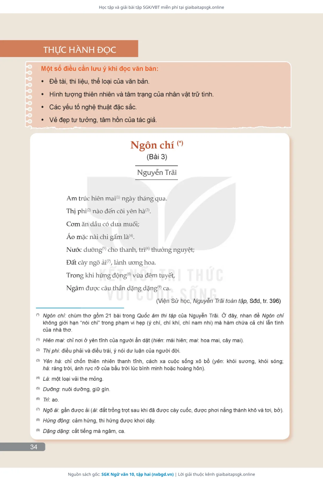 Trang 35 sách giáo khoa SGK Ngữ văn 10, tập hai thu nhỏ