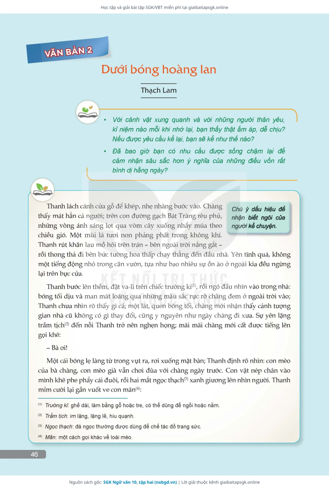 Trang 47 sách giáo khoa SGK Ngữ văn 10, tập hai thu nhỏ