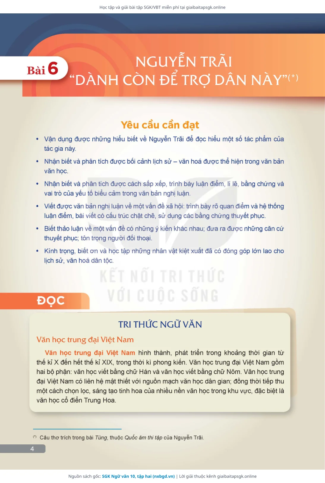 Trang 5 sách giáo khoa SGK Ngữ văn 10, tập hai thu nhỏ