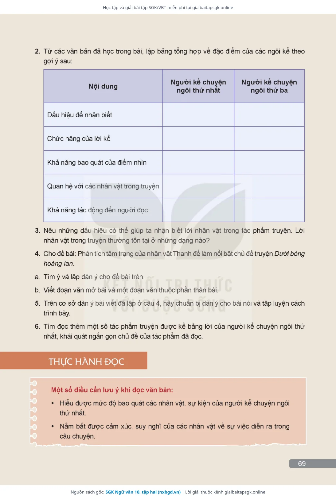 Trang 70 sách giáo khoa SGK Ngữ văn 10, tập hai thu nhỏ