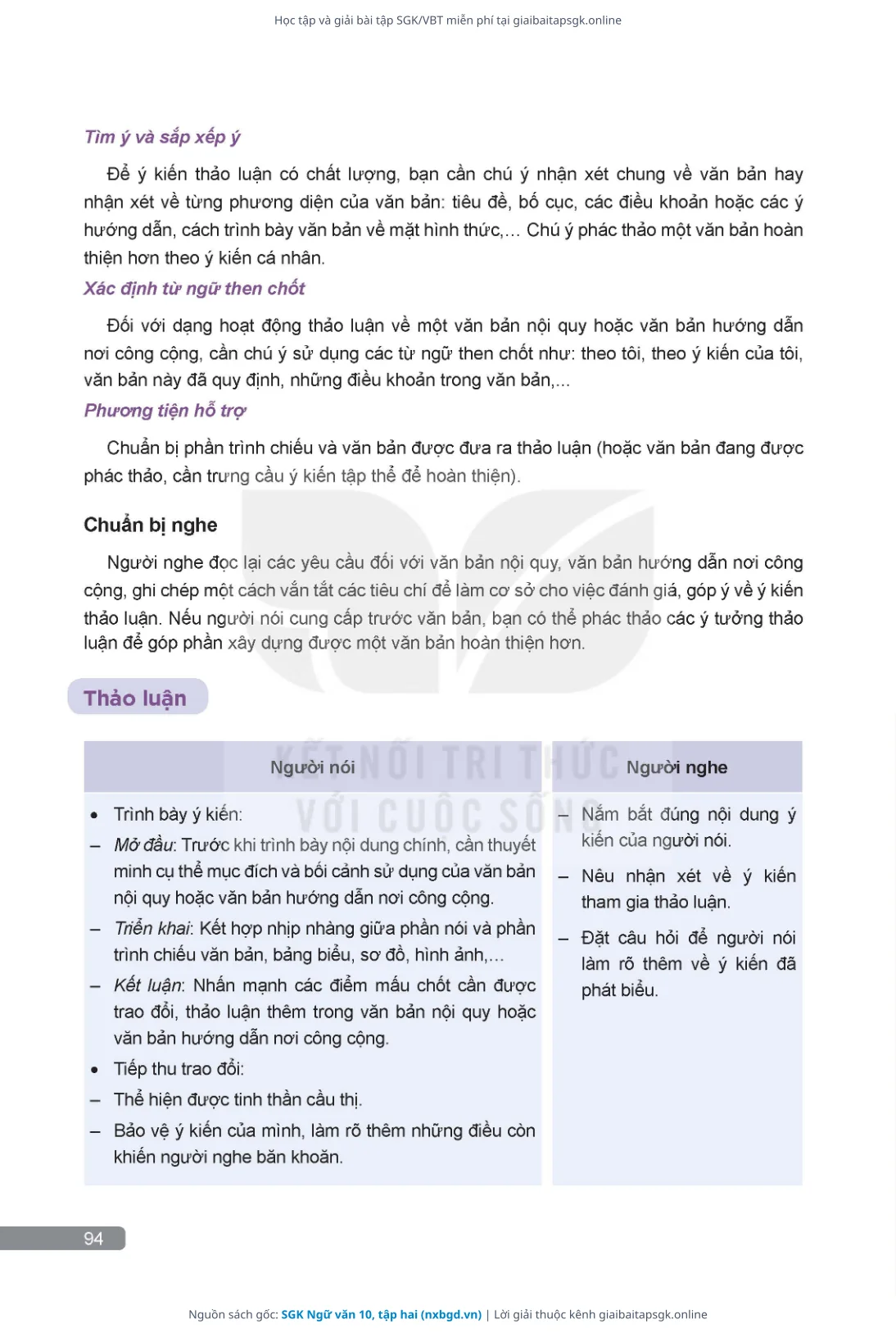 Trang 95 sách giáo khoa SGK Ngữ văn 10, tập hai thu nhỏ