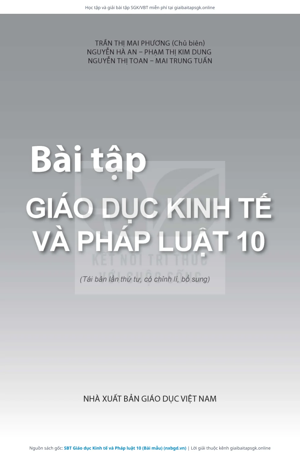 Trang 2 sách giáo khoa SBT Giáo dục Kinh tế và Pháp luật 10 (Bài mẫu) thu nhỏ