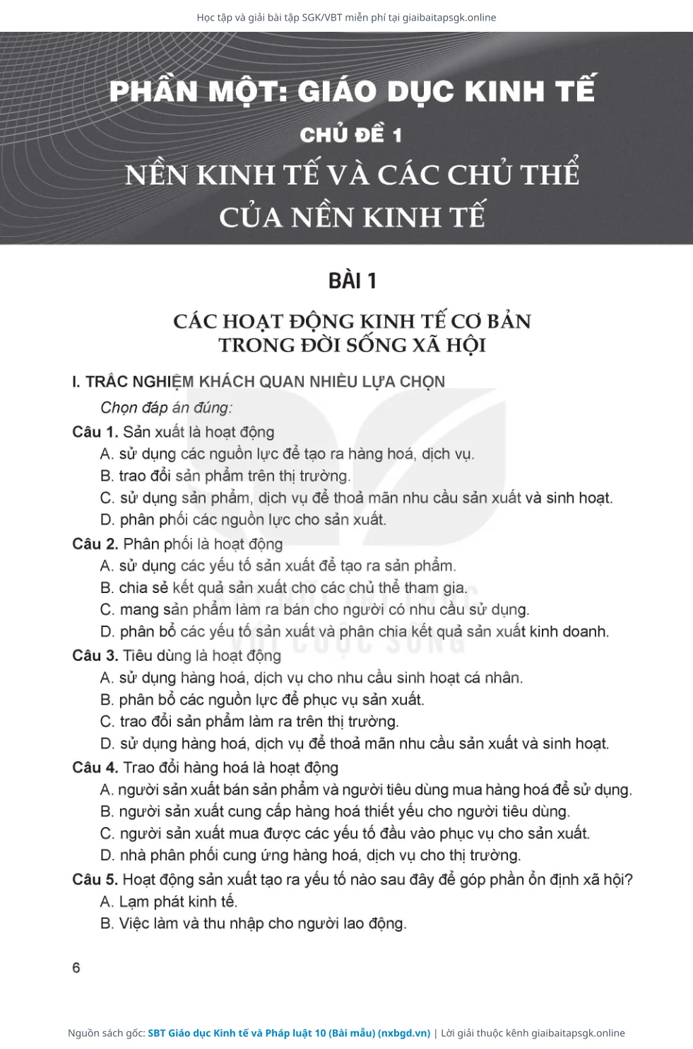 Trang 7 sách giáo khoa SBT Giáo dục Kinh tế và Pháp luật 10 (Bài mẫu) thu nhỏ