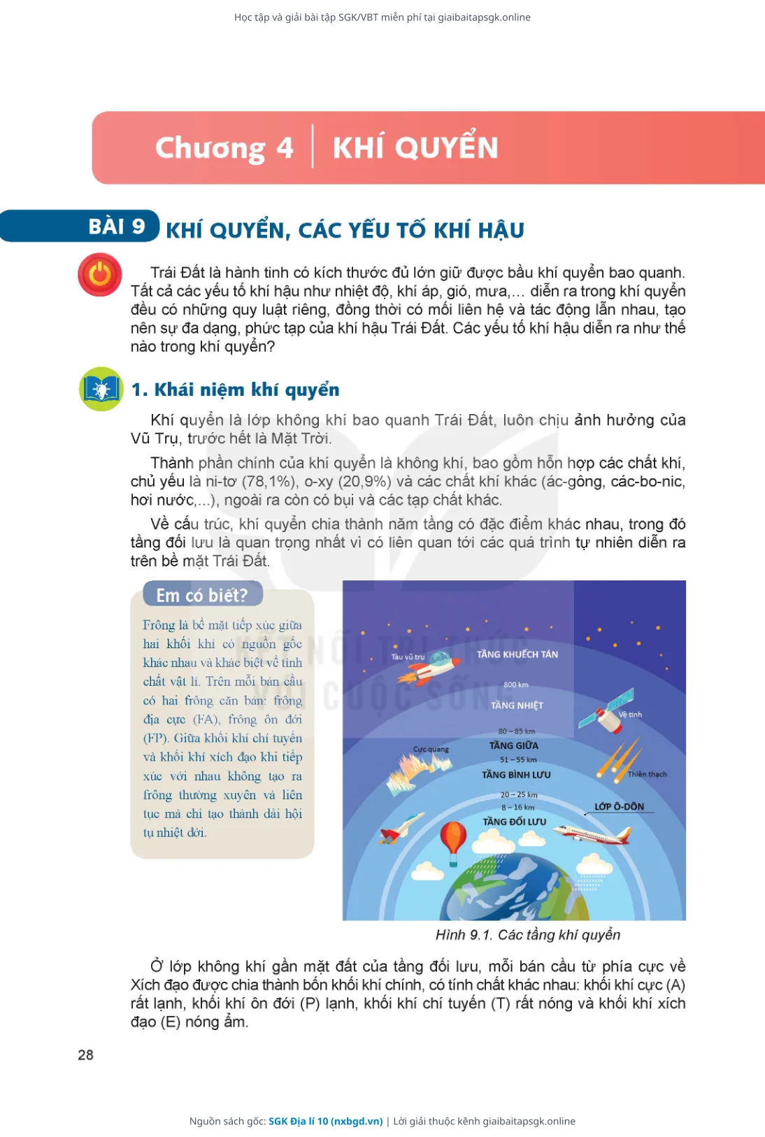 Trang 27 sách giáo khoa SGK Địa lí 10 bản chuẩn