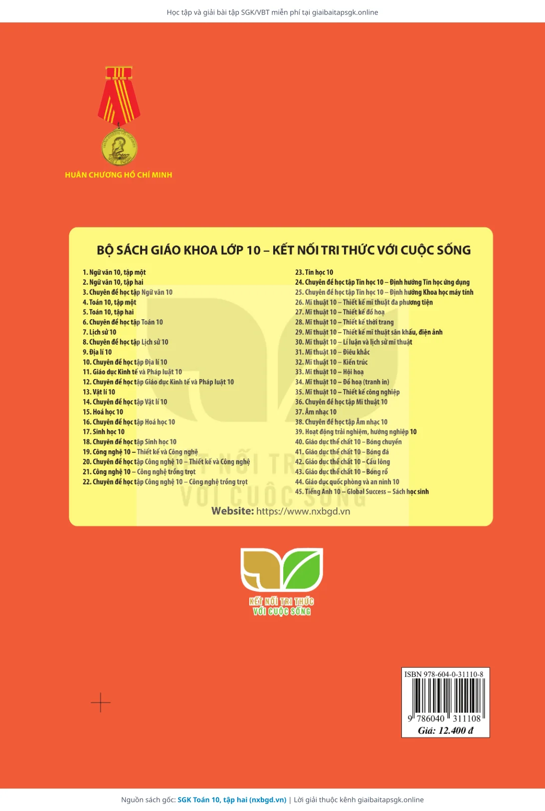 Trang 102 sách giáo khoa SGK Toán 10, tập hai thu nhỏ