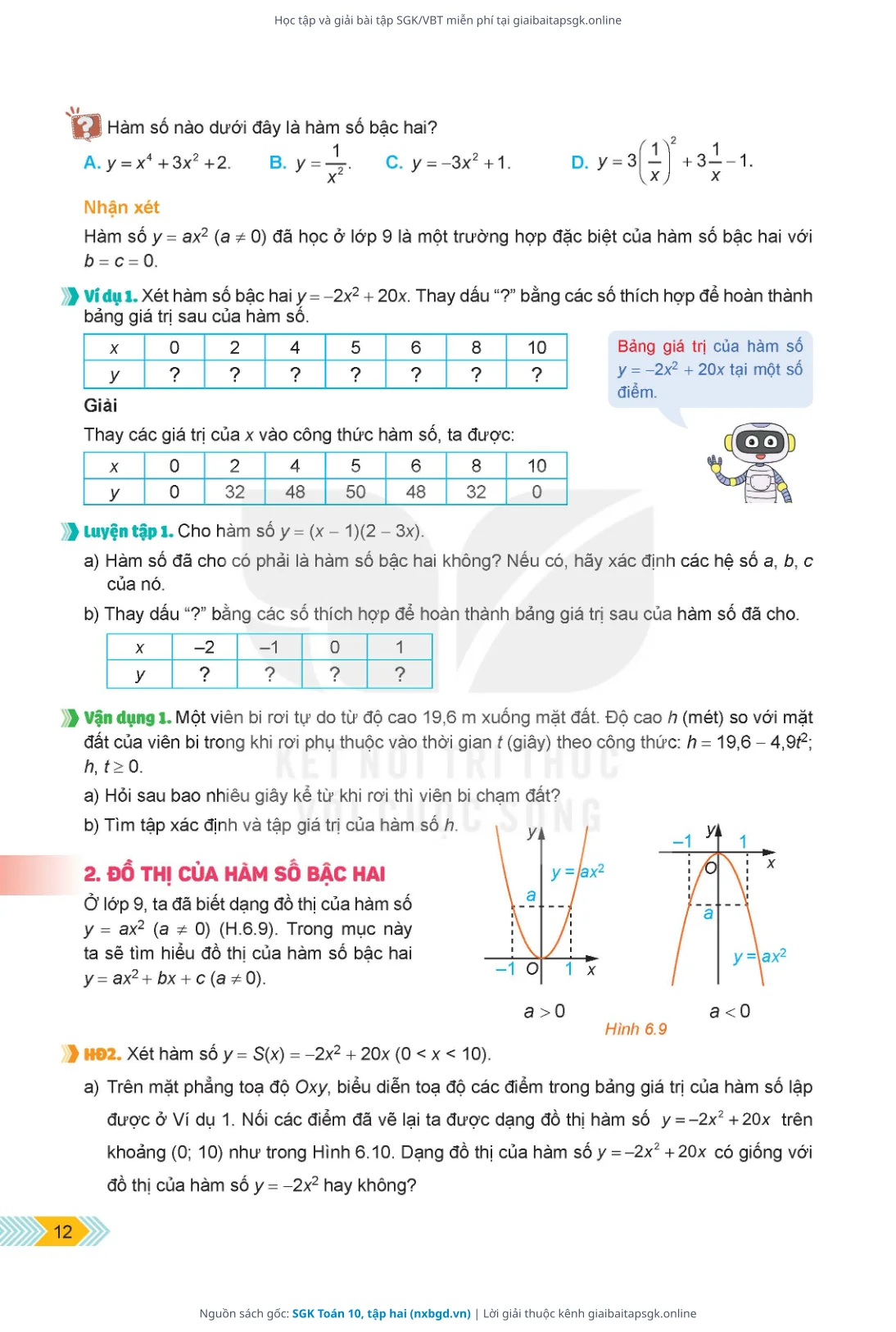 Trang 13 sách giáo khoa SGK Toán 10, tập hai thu nhỏ