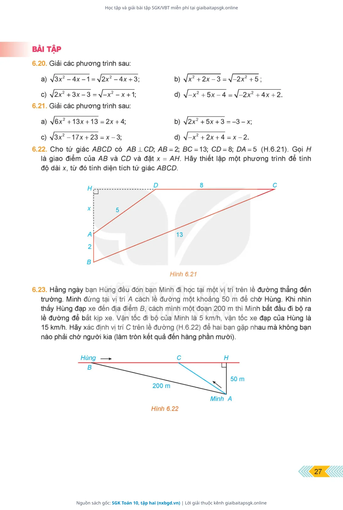 Trang 28 sách giáo khoa SGK Toán 10, tập hai thu nhỏ