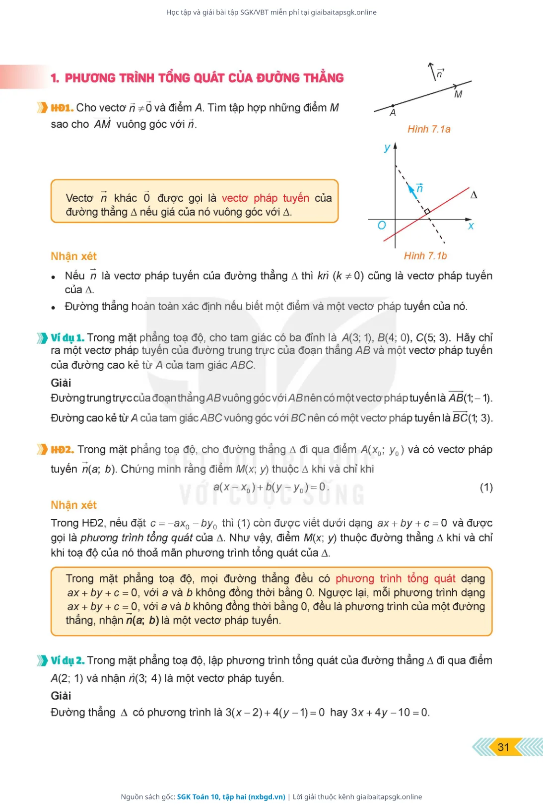 Trang 32 sách giáo khoa SGK Toán 10, tập hai thu nhỏ