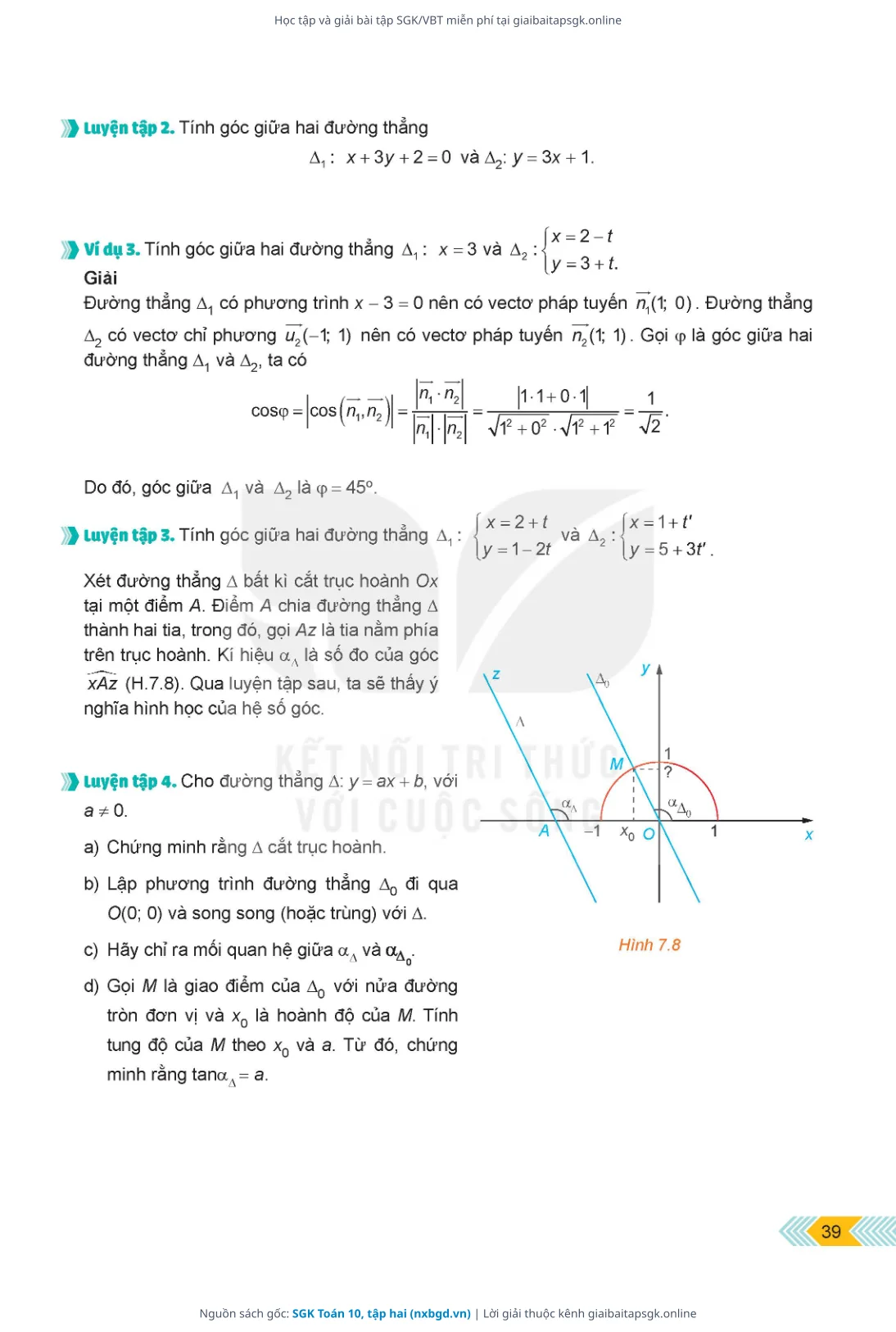 Trang 40 sách giáo khoa SGK Toán 10, tập hai thu nhỏ