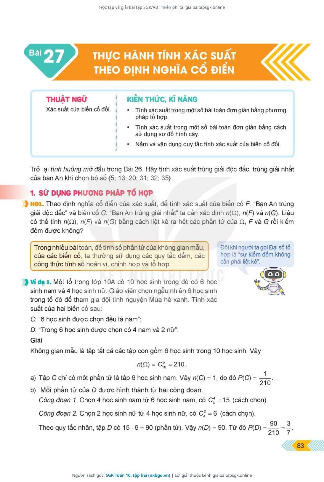Trang 84 sách giáo khoa SGK Toán 10, tập hai thu nhỏ