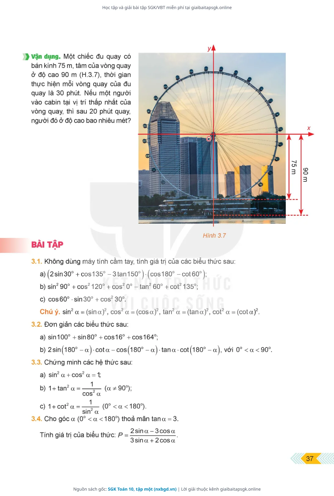 Trang 37 sách giáo khoa SGK Toán 10, tập một bản chuẩn