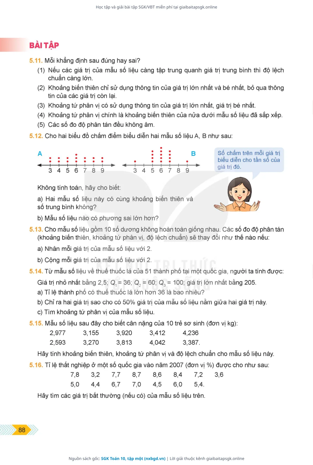 Trang 88 sách giáo khoa SGK Toán 10, tập một bản chuẩn