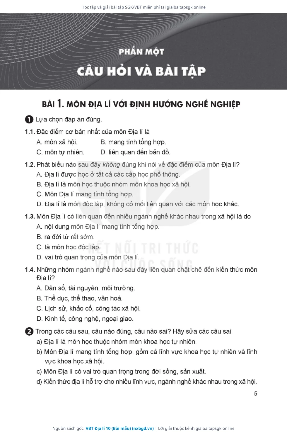 Trang 6 sách giáo khoa VBT Địa lí 10 (Bài mẫu) thu nhỏ