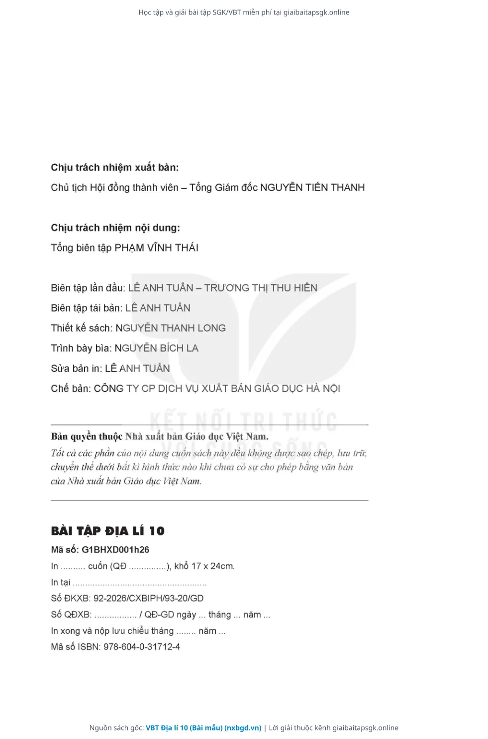 Trang 7 sách giáo khoa VBT Địa lí 10 (Bài mẫu) thu nhỏ