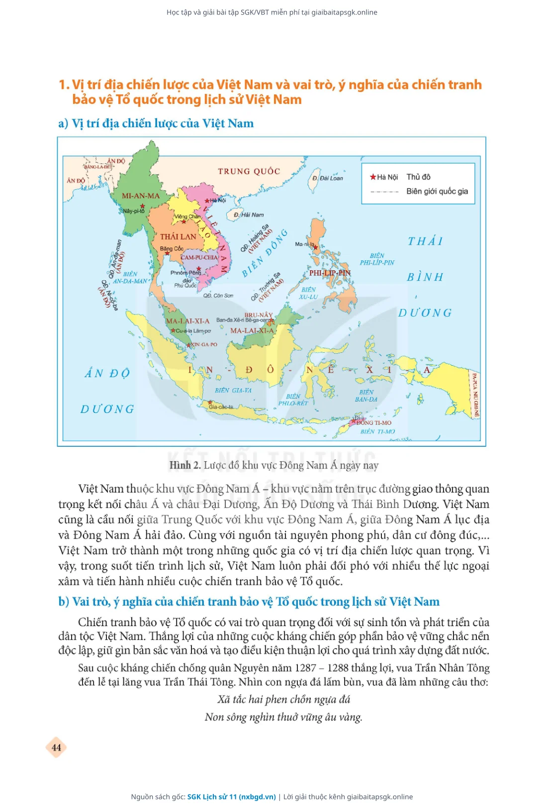 Trang 44 sách giáo khoa SGK Lịch sử 11 bản chuẩn