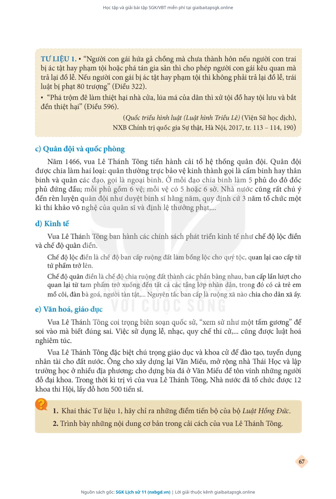 Trang 68 sách giáo khoa SGK Lịch sử 11 thu nhỏ