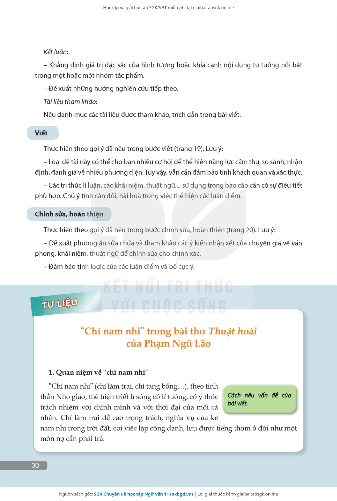 Trang 31 sách giáo khoa SGK Chuyên đề học tập Ngữ văn 11 thu nhỏ