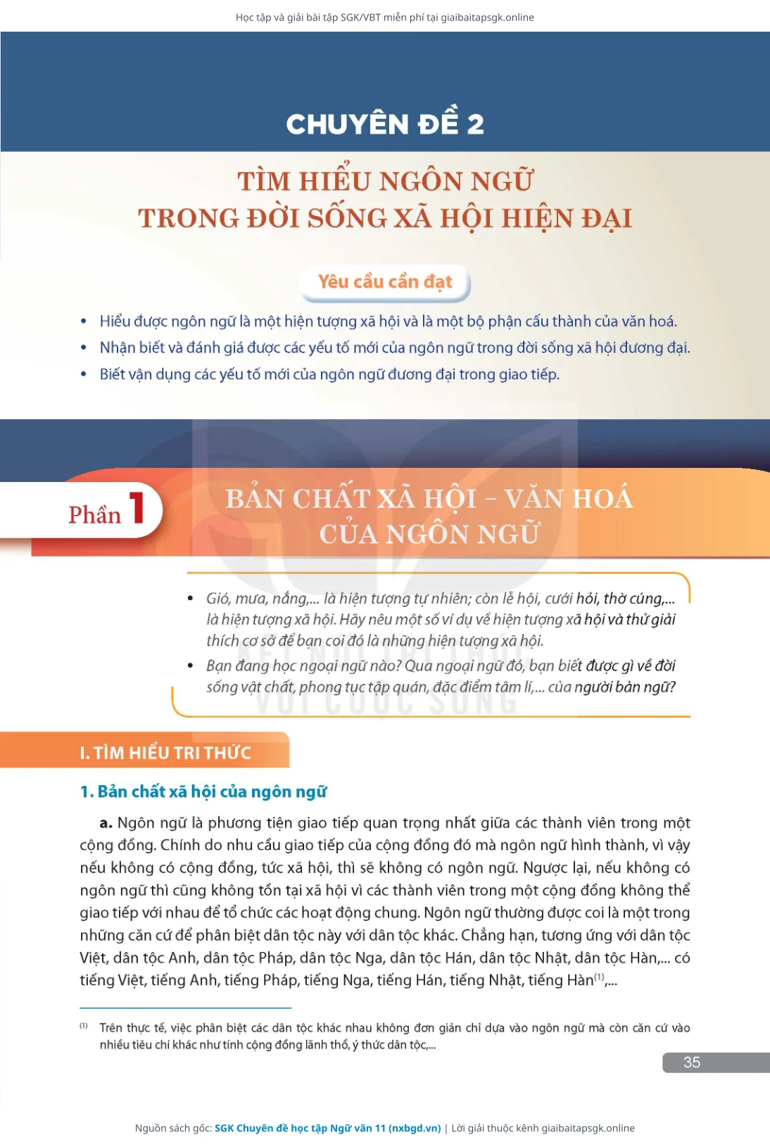 Trang 36 sách giáo khoa SGK Chuyên đề học tập Ngữ văn 11 thu nhỏ