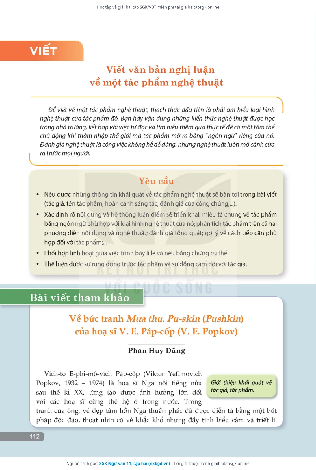 Trang 113 sách giáo khoa SGK Ngữ văn 11, tập hai thu nhỏ