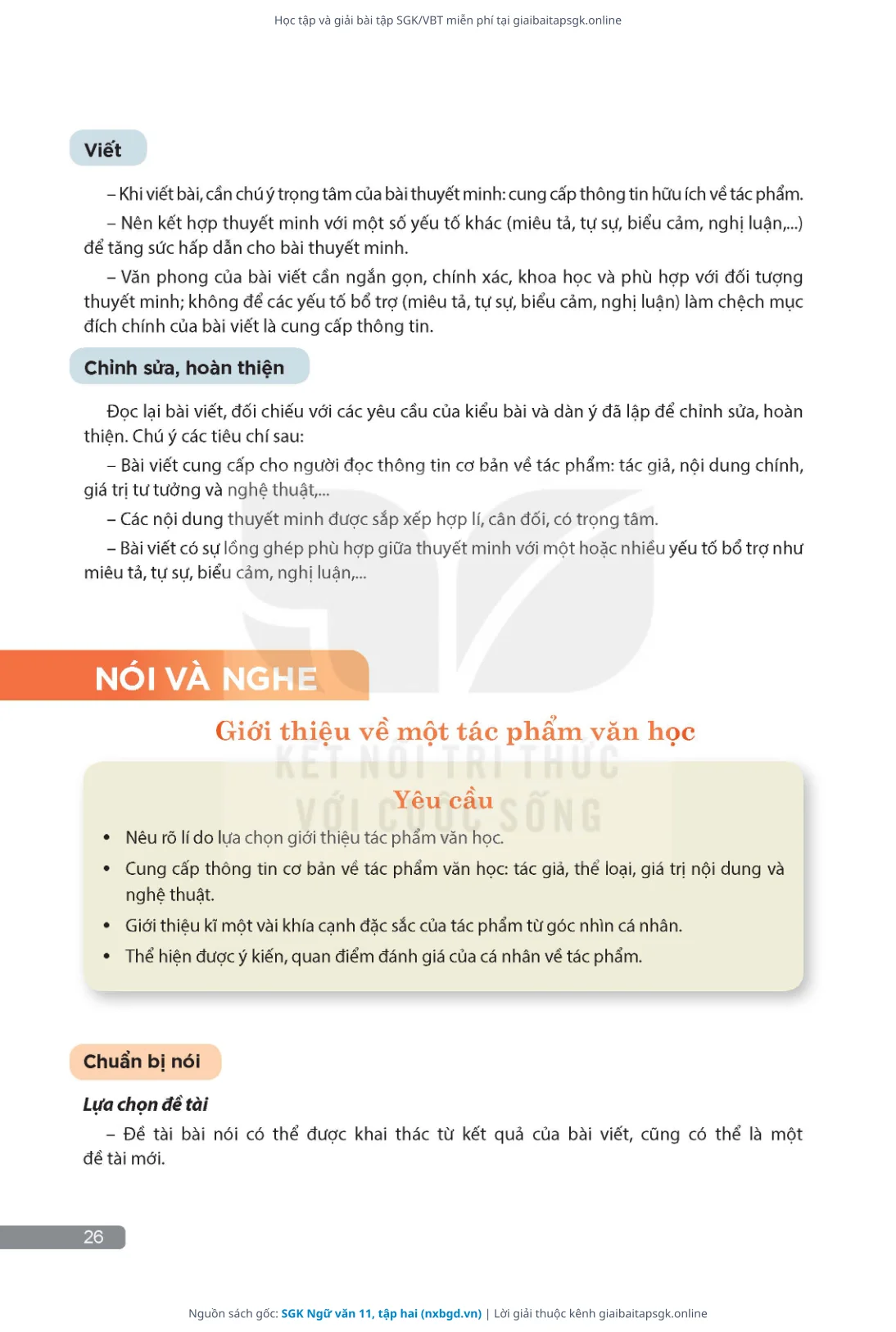 Trang 27 sách giáo khoa SGK Ngữ văn 11, tập hai thu nhỏ