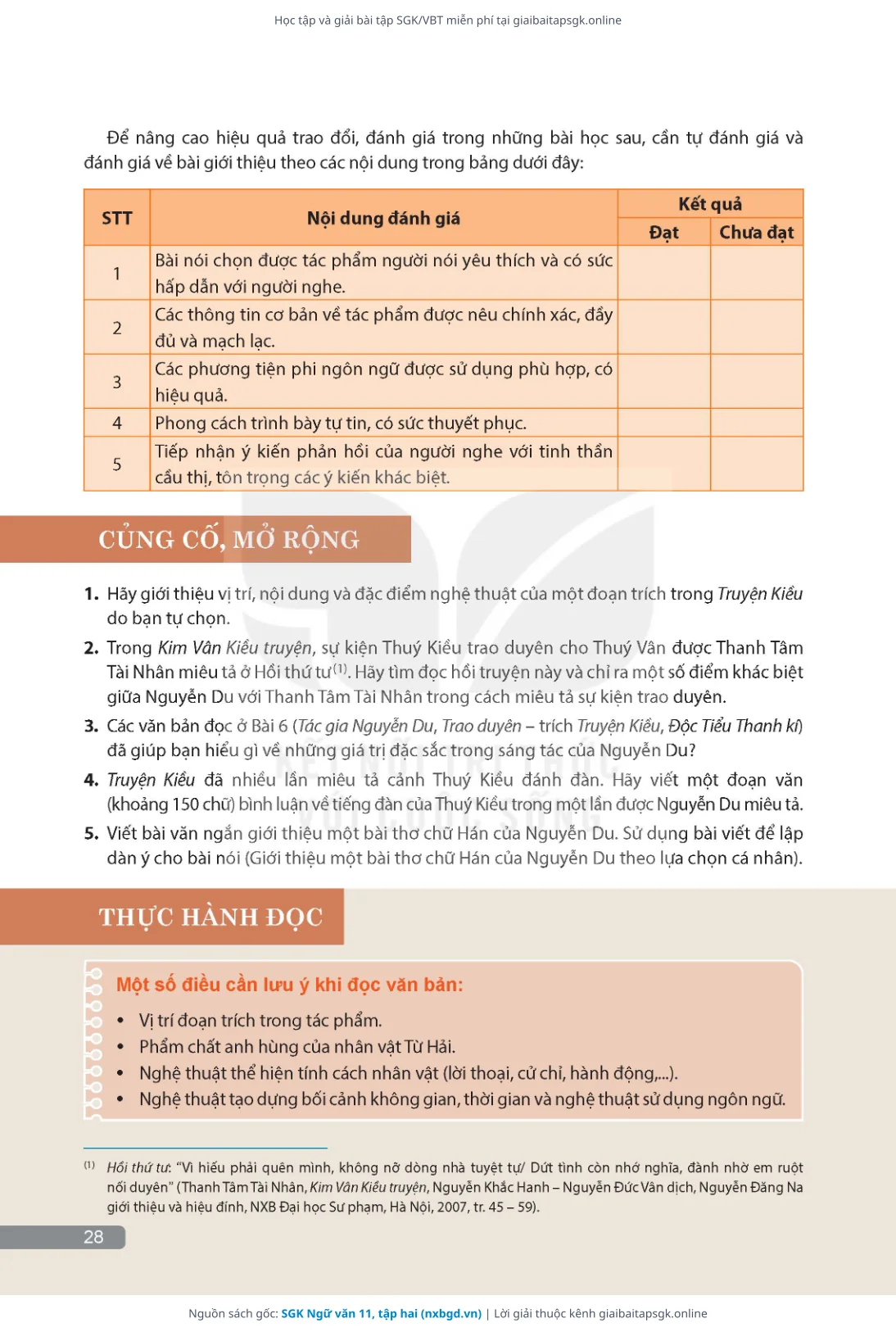 Trang 29 sách giáo khoa SGK Ngữ văn 11, tập hai thu nhỏ