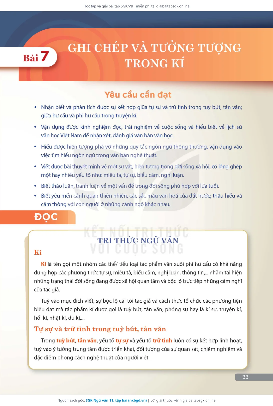 Trang 34 sách giáo khoa SGK Ngữ văn 11, tập hai thu nhỏ