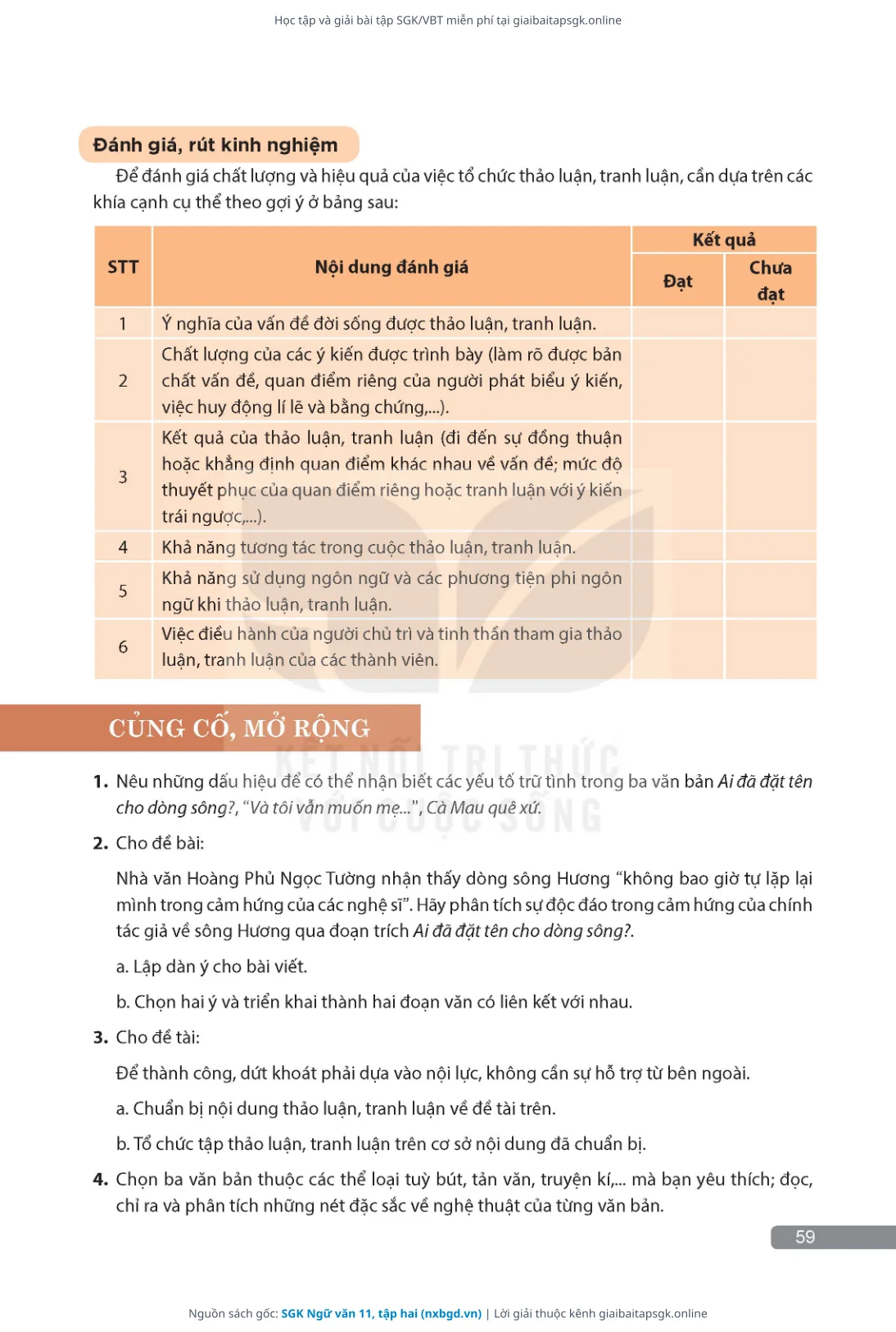 Trang 60 sách giáo khoa SGK Ngữ văn 11, tập hai thu nhỏ