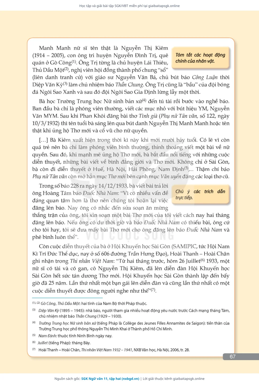 Trang 68 sách giáo khoa SGK Ngữ văn 11, tập hai thu nhỏ