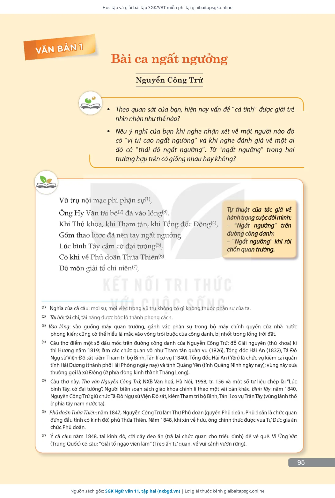 Trang 96 sách giáo khoa SGK Ngữ văn 11, tập hai thu nhỏ
