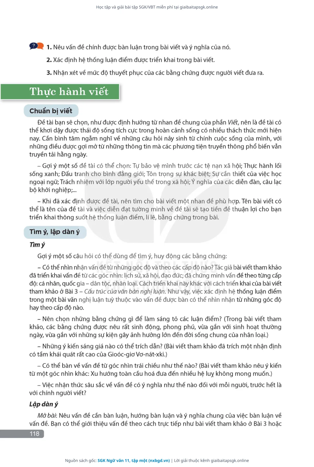 Trang 119 sách giáo khoa SGK Ngữ văn 11, tập một thu nhỏ