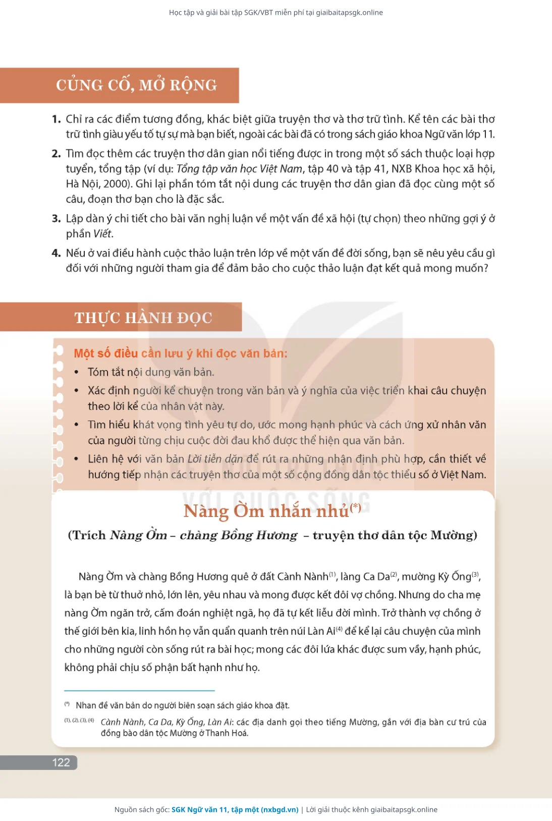 Trang 123 sách giáo khoa SGK Ngữ văn 11, tập một thu nhỏ