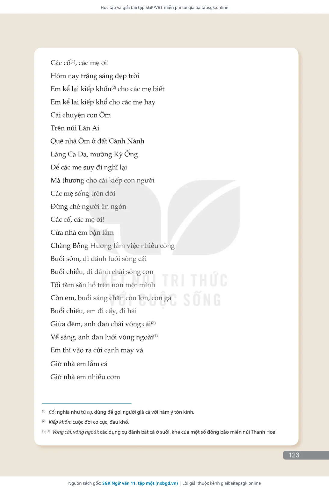 Trang 124 sách giáo khoa SGK Ngữ văn 11, tập một thu nhỏ
