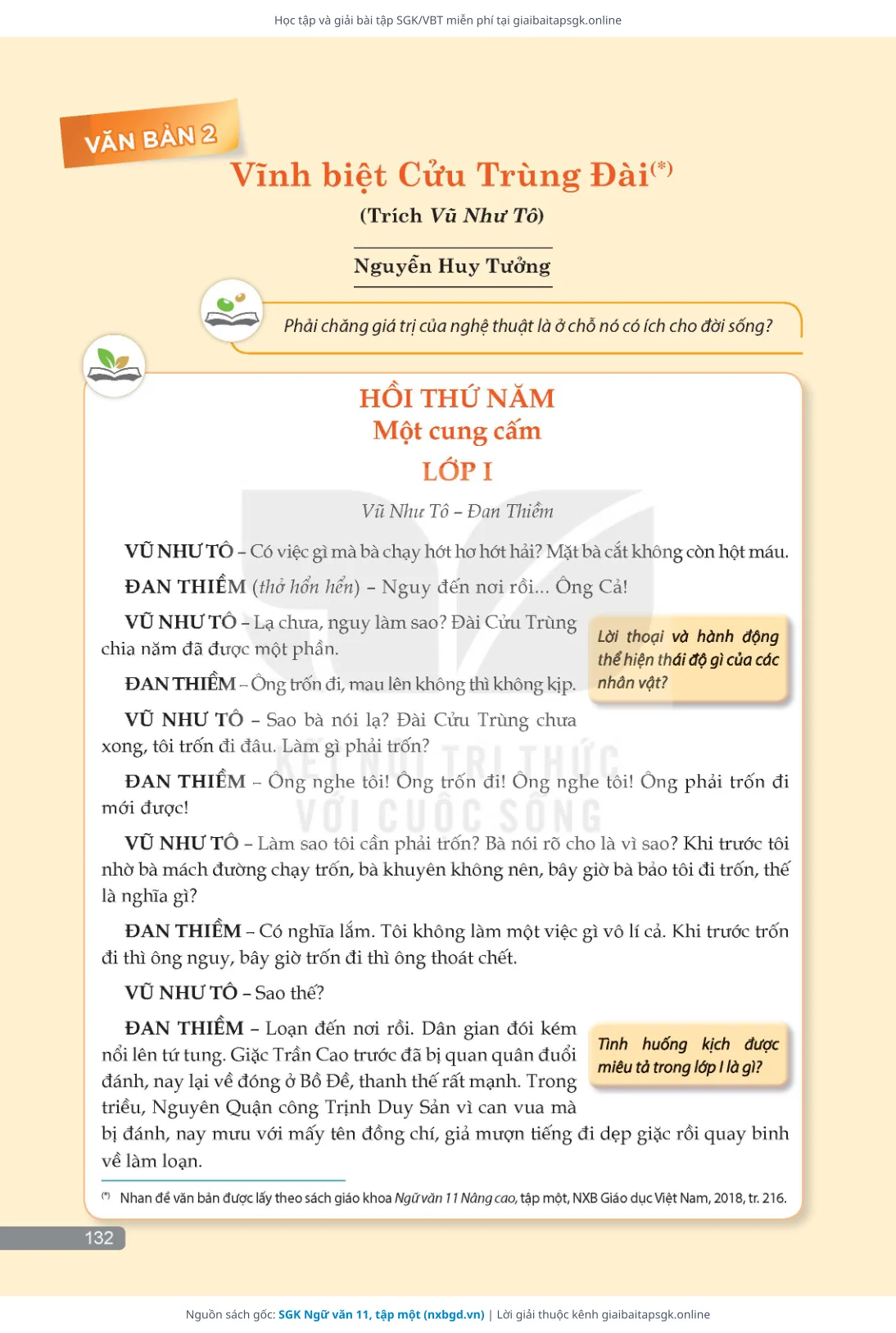 Trang 133 sách giáo khoa SGK Ngữ văn 11, tập một thu nhỏ