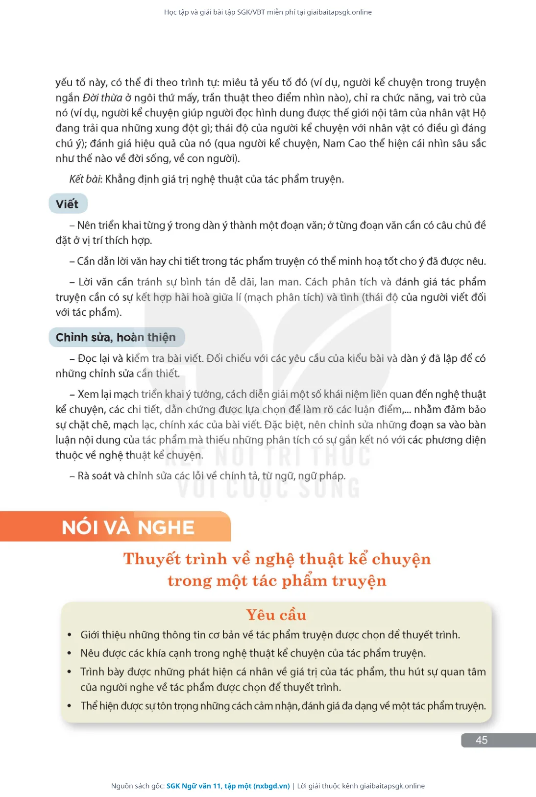 Trang 46 sách giáo khoa SGK Ngữ văn 11, tập một thu nhỏ