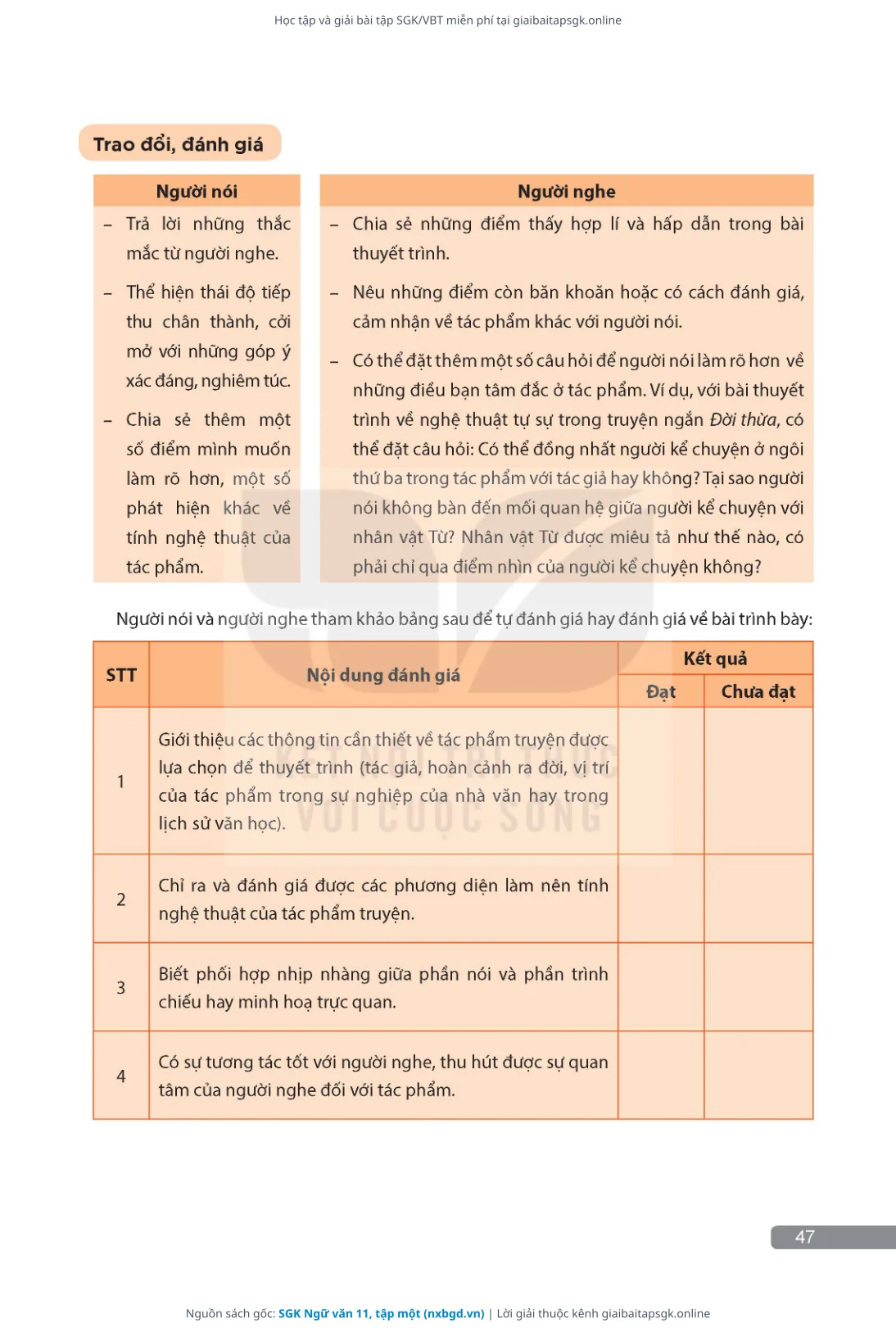 Trang 48 sách giáo khoa SGK Ngữ văn 11, tập một thu nhỏ