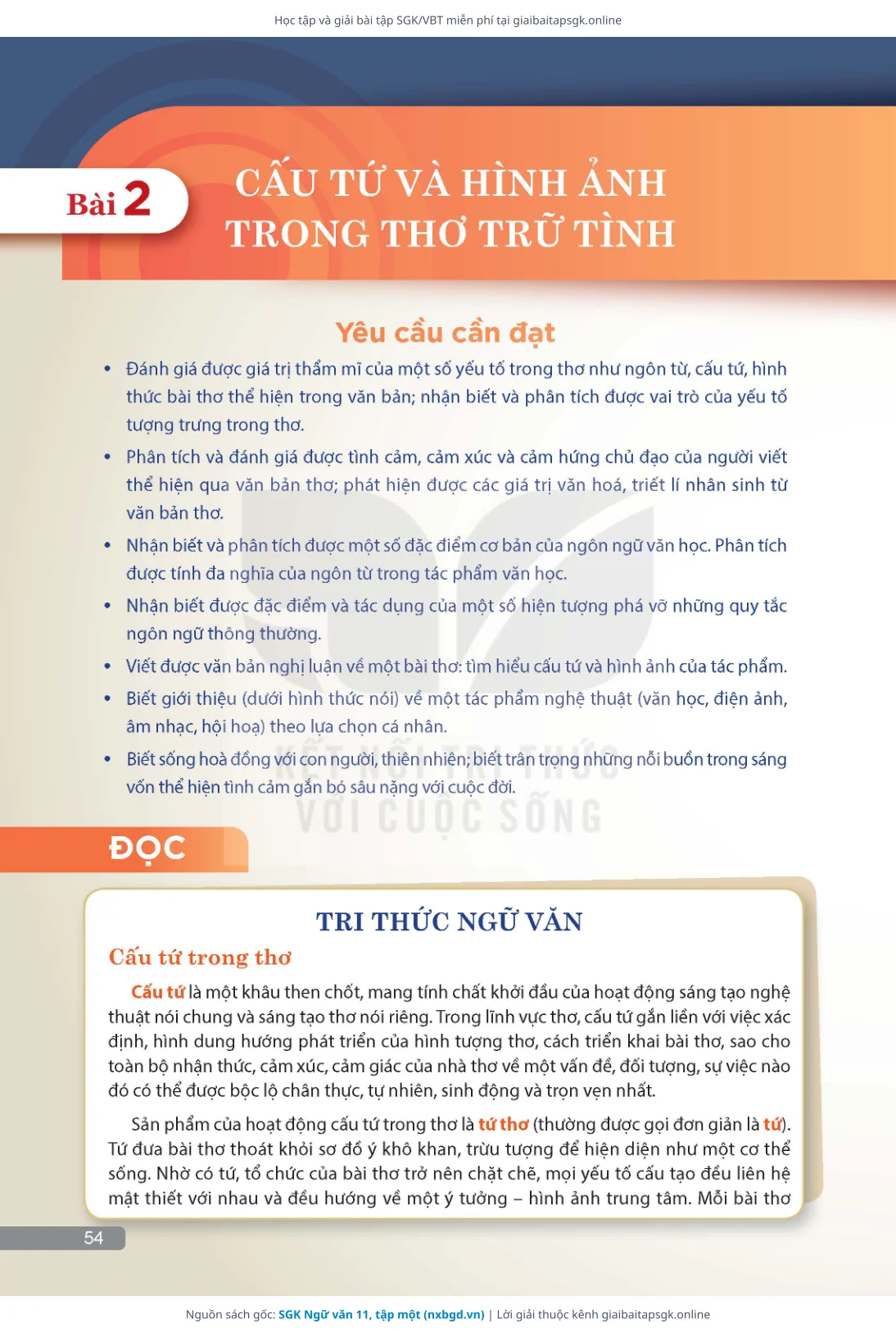 Trang 55 sách giáo khoa SGK Ngữ văn 11, tập một thu nhỏ