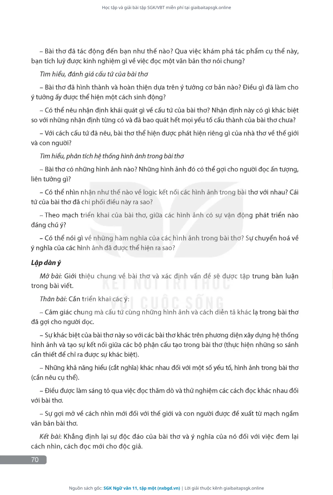 Trang 71 sách giáo khoa SGK Ngữ văn 11, tập một thu nhỏ