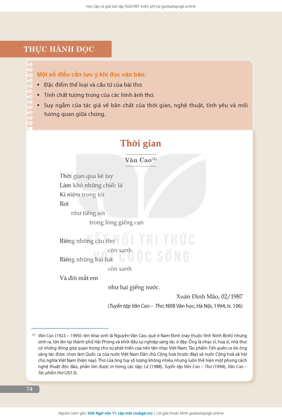Trang 75 sách giáo khoa SGK Ngữ văn 11, tập một thu nhỏ