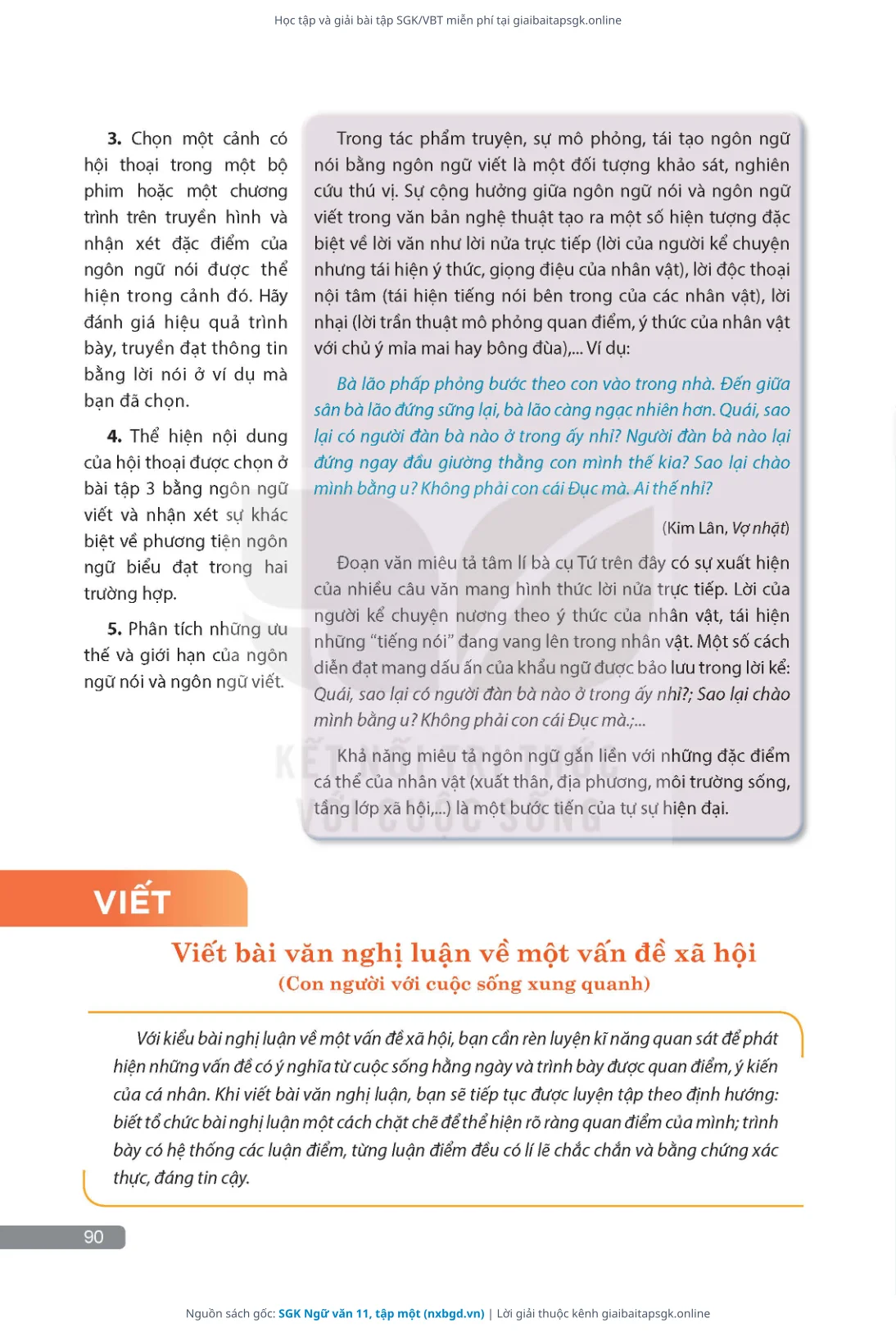 Trang 91 sách giáo khoa SGK Ngữ văn 11, tập một thu nhỏ