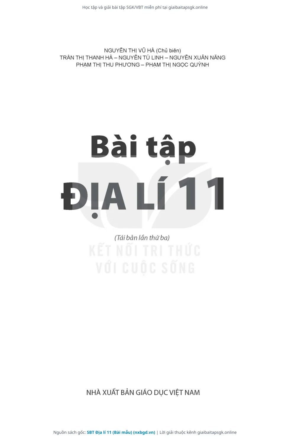 Trang 2 sách giáo khoa SBT Địa lí 11 (Bài mẫu) thu nhỏ