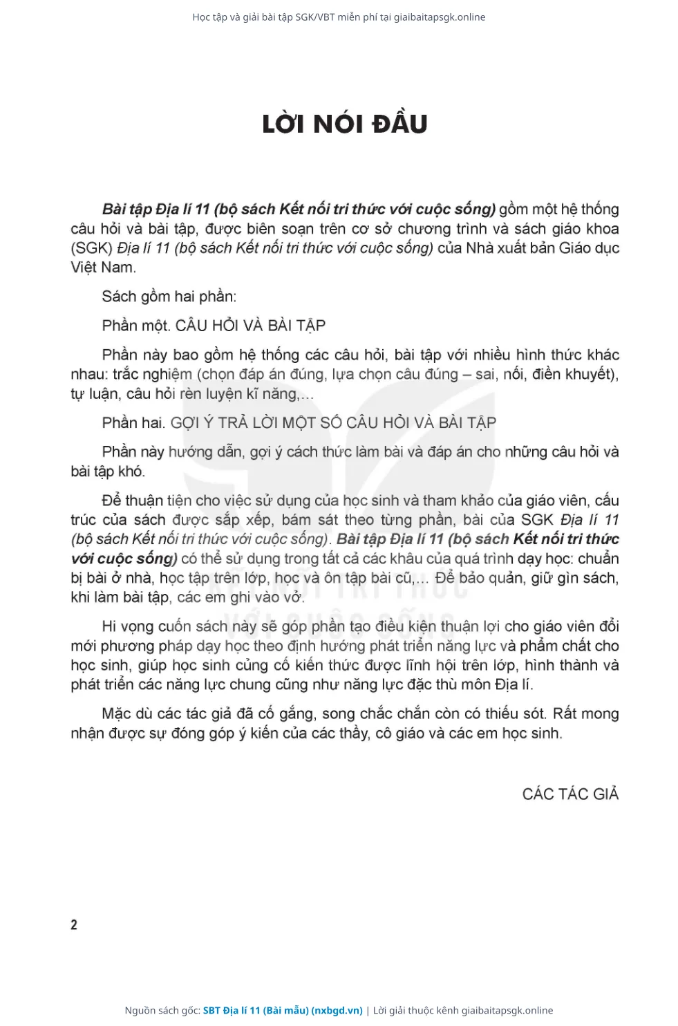 Trang 3 sách giáo khoa SBT Địa lí 11 (Bài mẫu) thu nhỏ